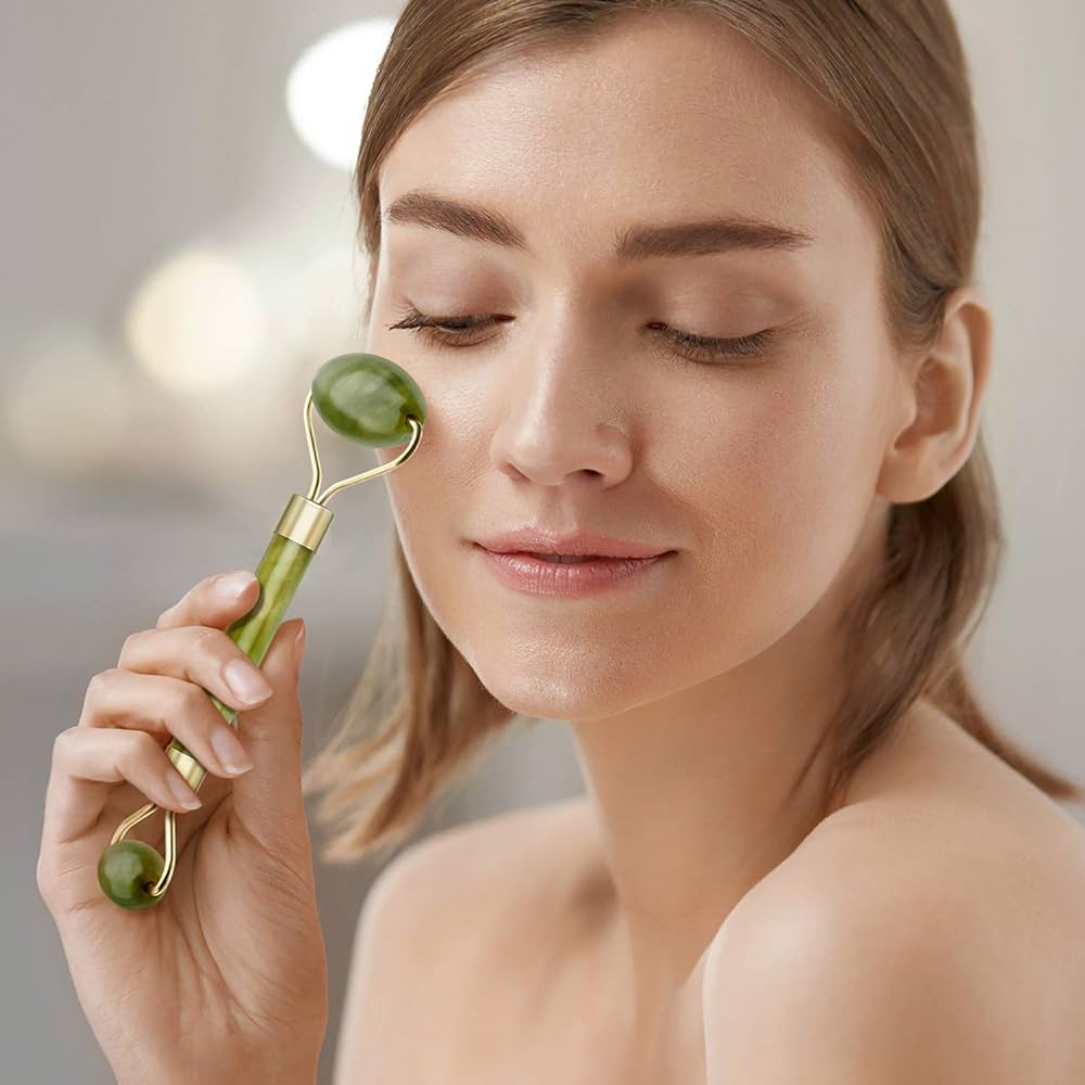 Rouleau de Jade & Pierre Gua Sha Naturelle