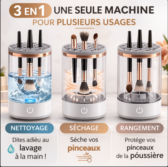 NOCCLILI  le Nettoyeur de Pinceaux Électrique USB 3-en-1