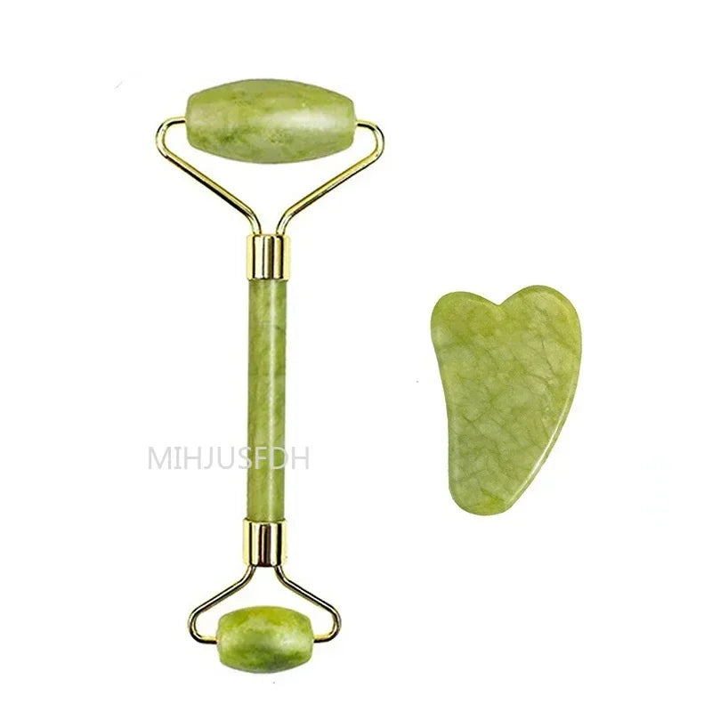 Rouleau de Jade & Pierre Gua Sha Naturelle