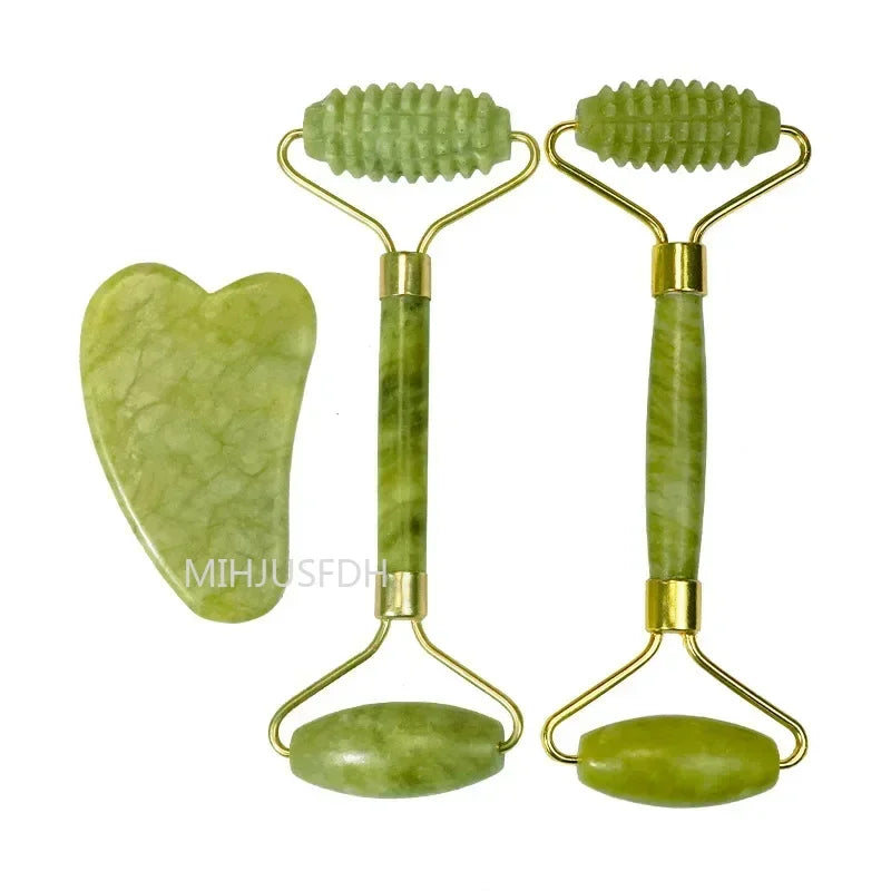 Rouleau de Jade & Pierre Gua Sha Naturelle