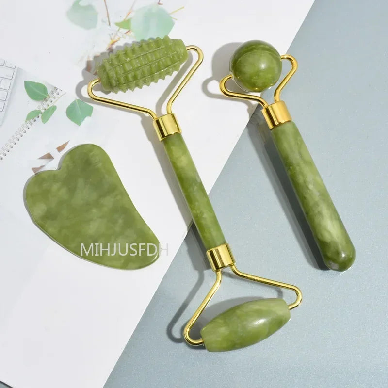 Rouleau de Jade & Pierre Gua Sha Naturelle